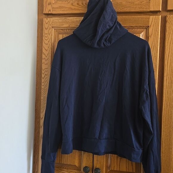 Sweaty Betty hoodie large size 12 sweatshirt  top long sleeve blue pocket Active - Picture 9 of 14
